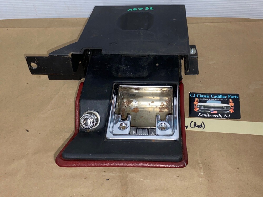 OEM 1974 1975 1976 Cadillac Deville Eldorado Fleetwood Calais DASH ASHTRAY ASH TRAY ASSEMBLY WITH TRACKS (RED) - Image 3