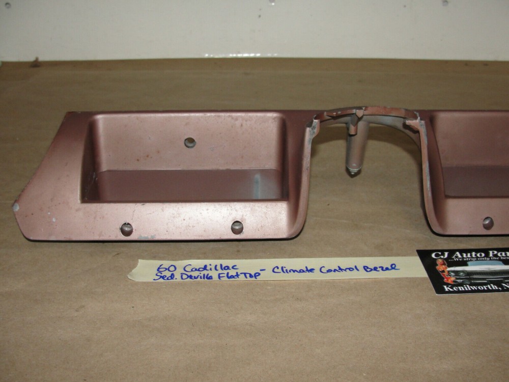 OEM 1960 Cadillac Deville Eldorado 1960 1961 1962 Series 75 Fleetwood FLAT TOP LOWER DASH ABOVE COLUMN CLIMATE CONTROL BEZEL TRIM #3511864 - Image 5