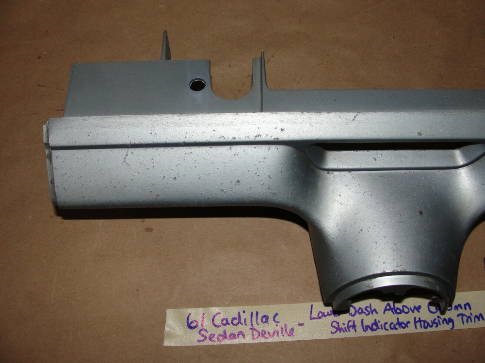 OEM 1961 Cadillac Deville Eldorado Fleetwood LEFT LOWER DASH ABOVE COLUMN SHIFT INDICATOR HOUSING TRIM #1475193 - Image 5