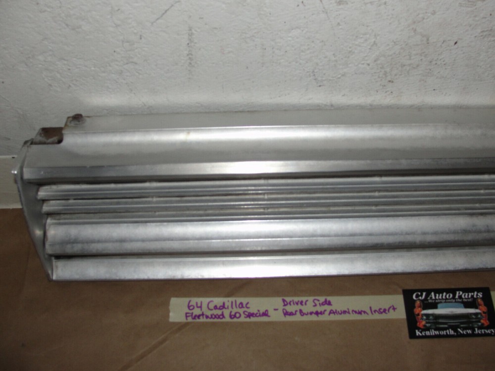 OEM 1964 Cadillac Fleetwood Eldorado LEFT SIDE REAR BUMPER BAR ALUMINUM INSERT TRIM #1481643 - Image 5