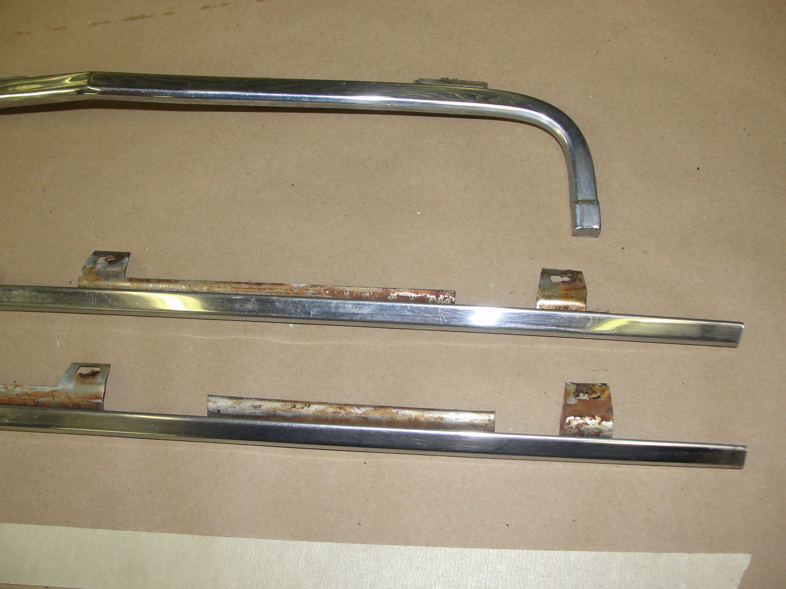 OEM 1966 Cadillac Eldorado Fleetwood Deville Calais TRUNK DECK LID LIP CHROME BEZEL TRIM MOLDING 3 PIECE SET #4227324/#4227325/#4227314 - Image 5