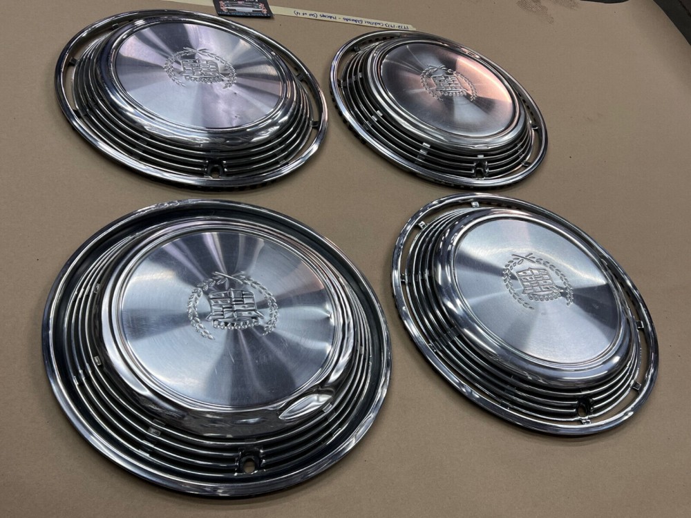 OEM 1972 1973 Cadillac Eldorado 15" HUBCAPS HUB CAPS FACTORY ORIGINAL WHEEL COVERS ~ SET OF 4 - Image 5