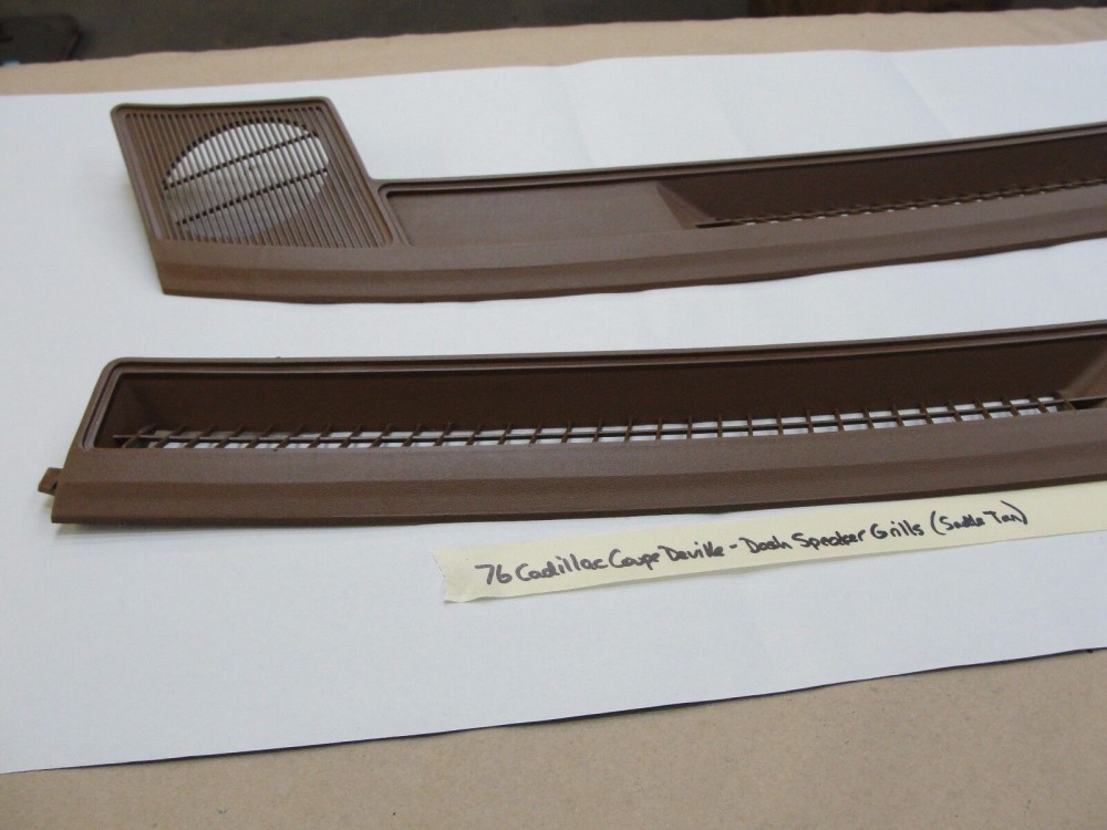 OEM 1974 1975 1976 Cadillac Deville Calais Fleetwood 1974 1975 1976 1977 1978 Eldorado DASH DEFROSTER SPEAKER GRILL VENT TRIM *SADDLE TAN* #1602401/1602402 - Image 5