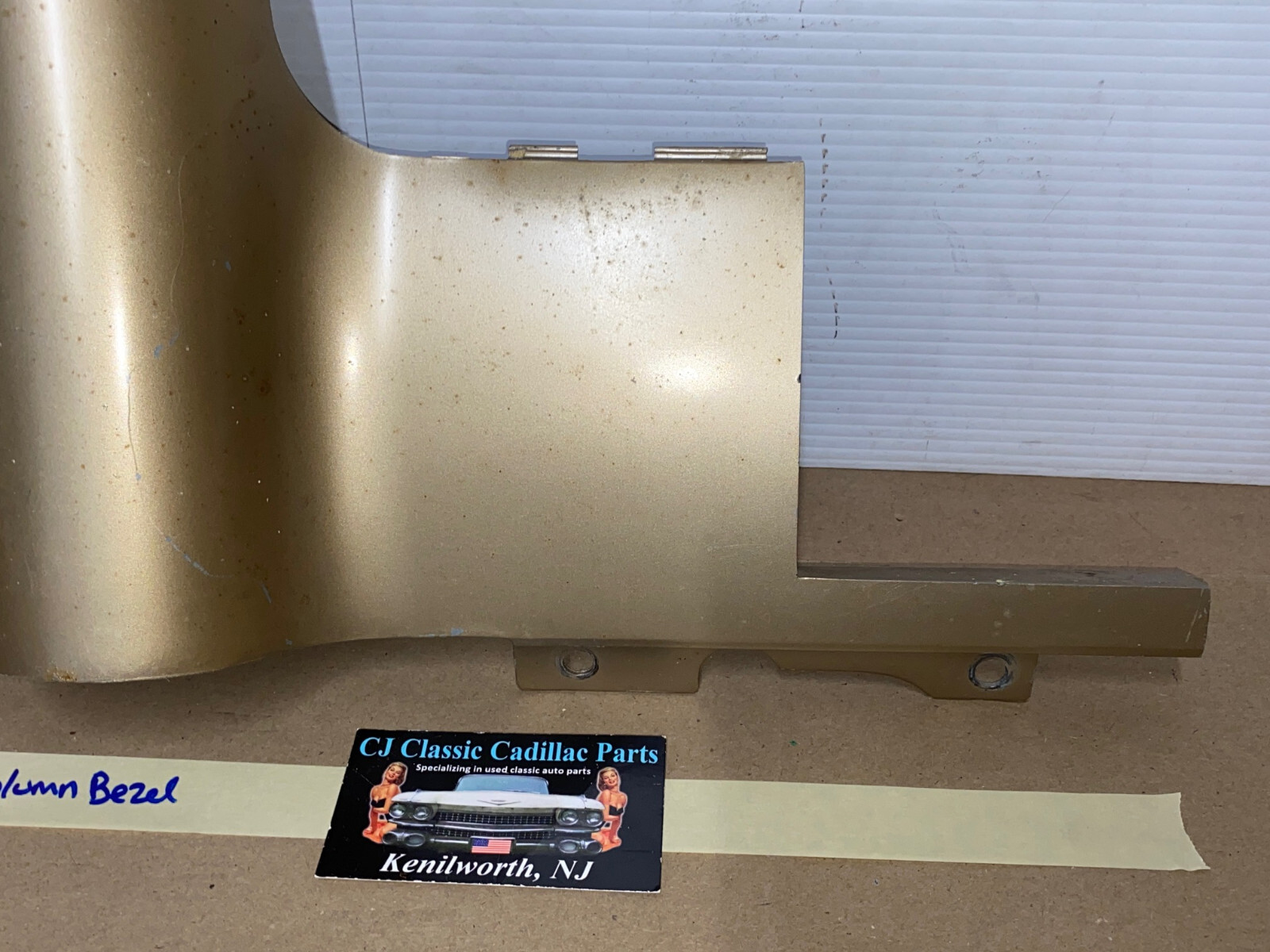 OEM 1961 Cadillac Deville Eldorado Fleetwood LOWER DASH UNDER COLUMN BEZEL TRIM * TAN/LIGHT BROWN * #1475194 - Image 9