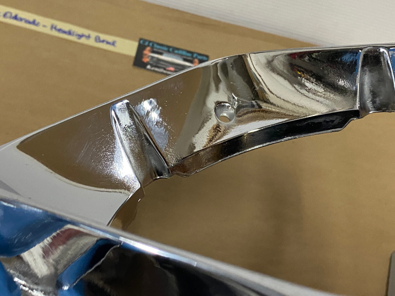 OEM 1971 1973 1974 Cadillac Eldorado HEADLIGHT BEZEL CHROME COVER TRIM #1494987 - Image 5