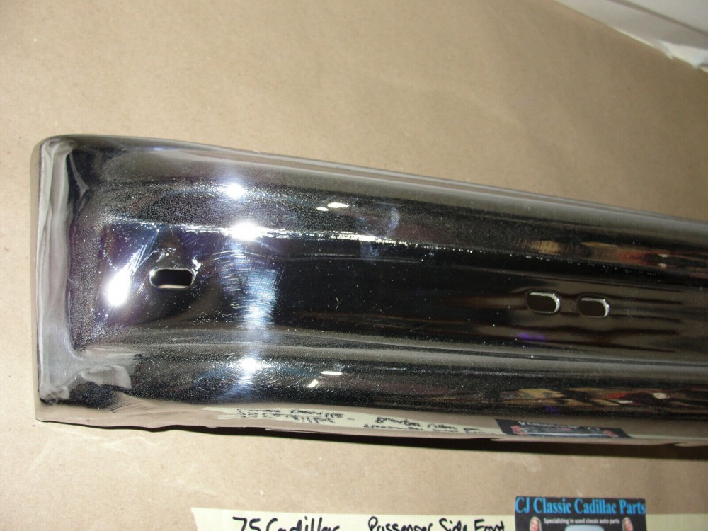 OEM 1974 1975 1976 Cadillac Deville Fleetwood Calais RIGHT PASSENGER SIDE FRONT BUMPER UPPER END CORNER BAR #3516090 - Image 5