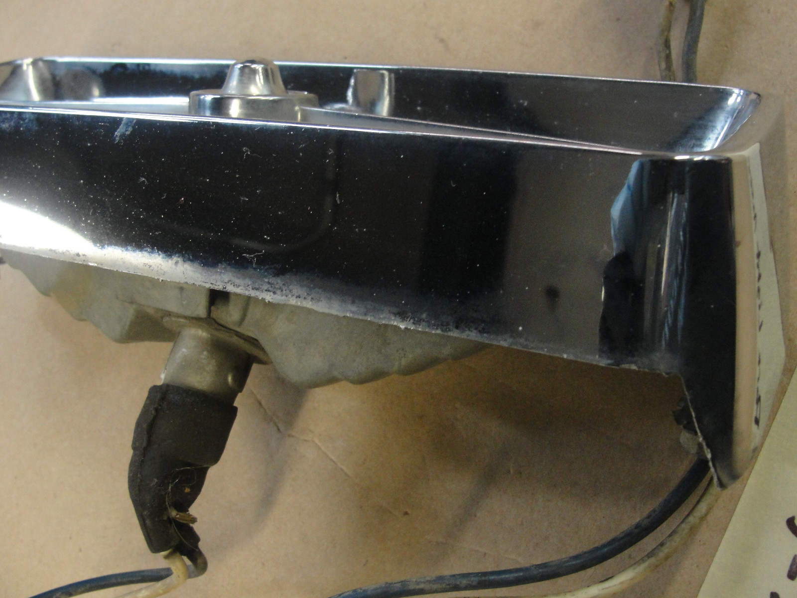 1967 Cadillac Deville Fleetwood Calais GRILL PARK TURN SIGNAL LIGHT LENS CHROME BEZEL TRIM HOUSING #5959174 - Image 6