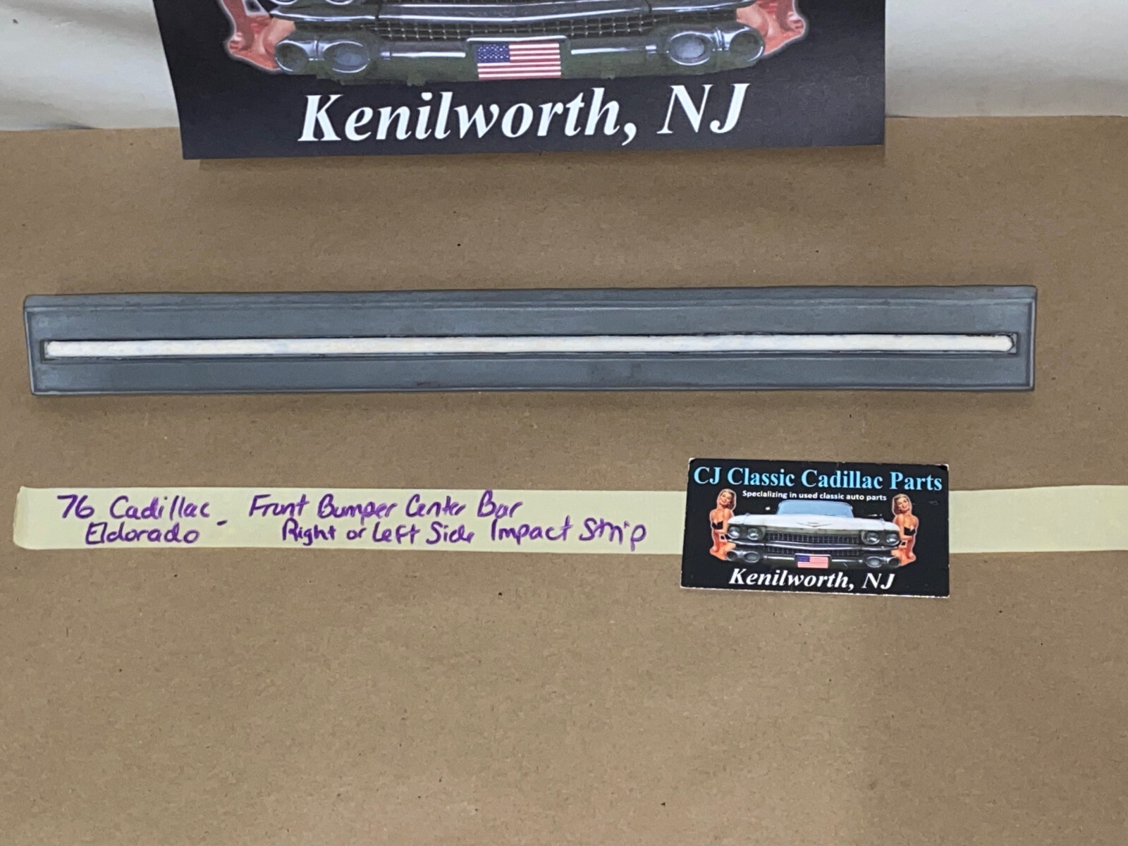 OEM 1975 1976 1977 1978 CADILLAC ELDORADO FRONT BUMPER CENTER BAR IMPACT STRIP CUSHION W/STUDS #1605272 LEFT OR RIGHT SIDE - Image 14