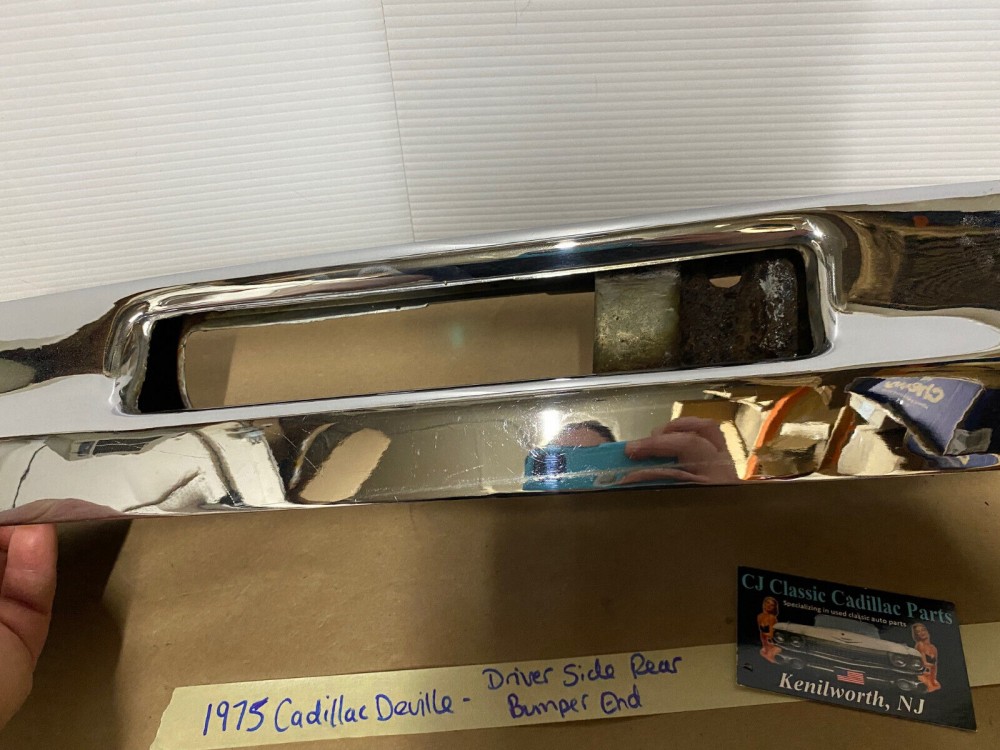 OEM 1974 1975 1976 Cadillac Deville Calais Fleetwood LEFT DRIVER SIDE BACK REAR CHROME BUMPER END #3515870 - Image 6