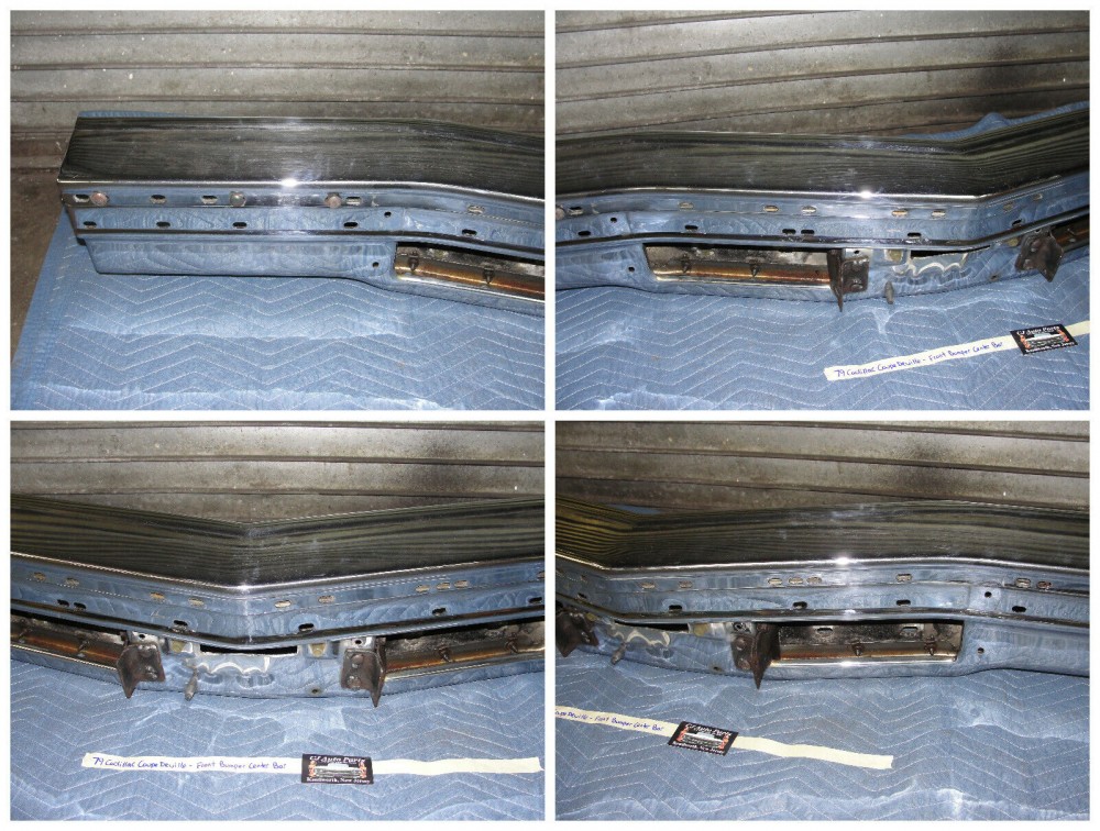 OEM 1977 1978 1979 Cadillac Deville Fleetwood FRONT BUMPER UPPER LOWER CENTER BAR #1609466/#1609467 - Image 6