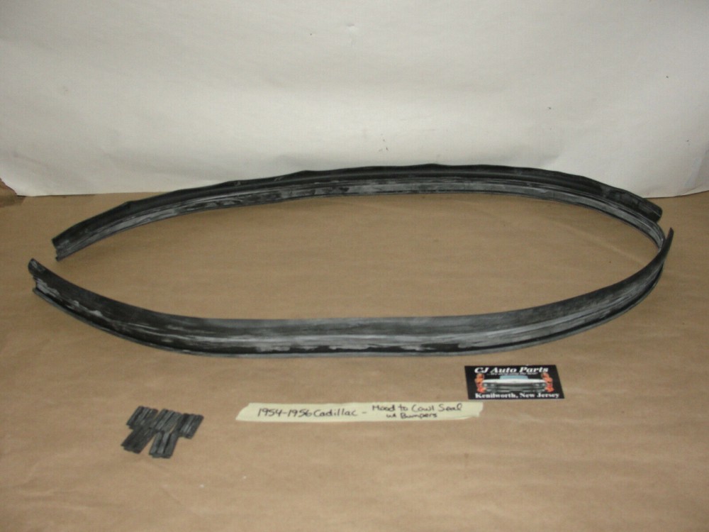 NEW 1954 1955 1956 CADILLAC ELDORADO DEVILLE HOOD TO COWL WEATHERSTRIP SEAL WITH BUMPER BLOCK PLUGS - Image 6