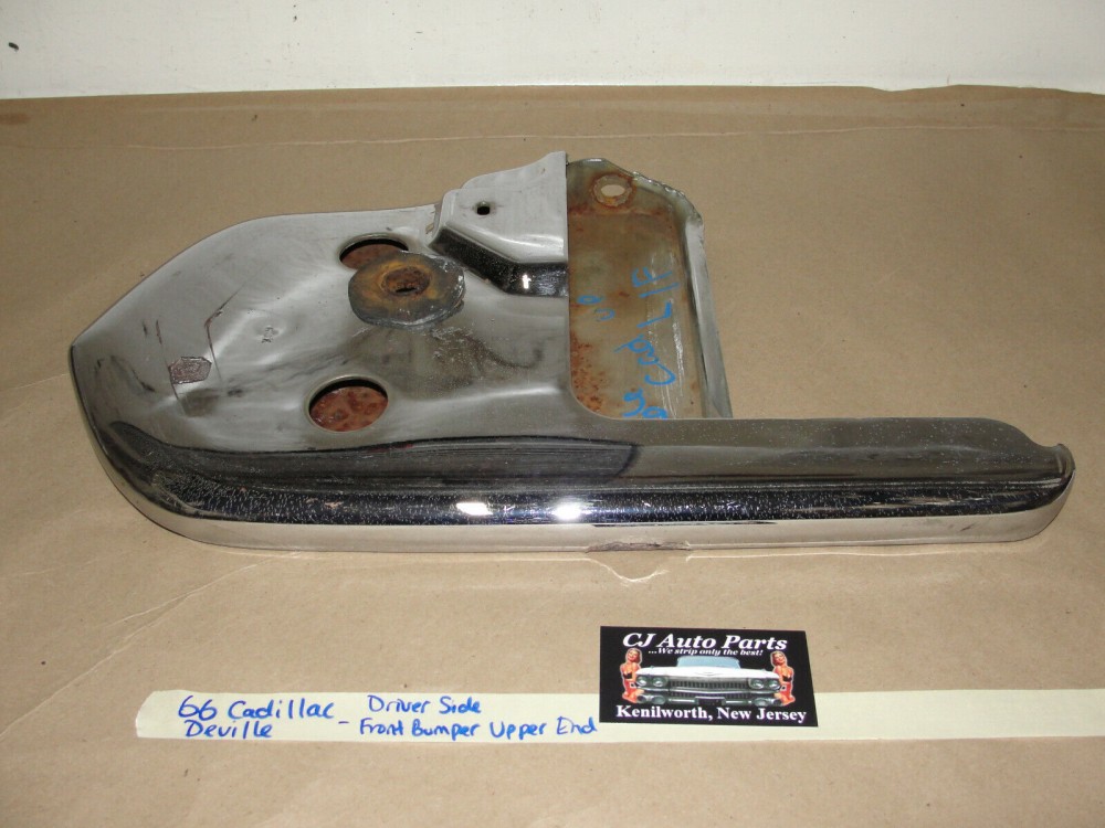 OEM 1966 Cadillac Deville Eldorado Calais Fleetwood LEFT DRIVER SIDE UPPER FRONT BUMPER END #3513678 - Image 6
