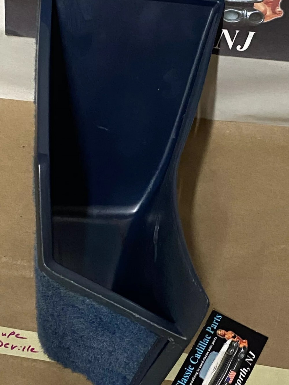 OEM 1971 1972 1973 1974 1975 1976 Cadillac Deville Eldorado Fleetwood Calais RIGHT PASSENGER SIDE KICK PANEL WASTE BASKET TRASH CAN BLUE - Image 6