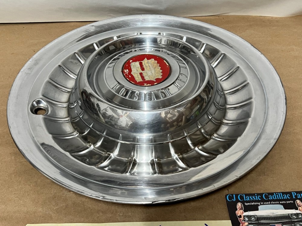OEM 1958 1959 Cadillac Deville Eldorado Fleetwood 15" HUBCAP WHEEL COVERS (ONE HUBCAP) - Image 6