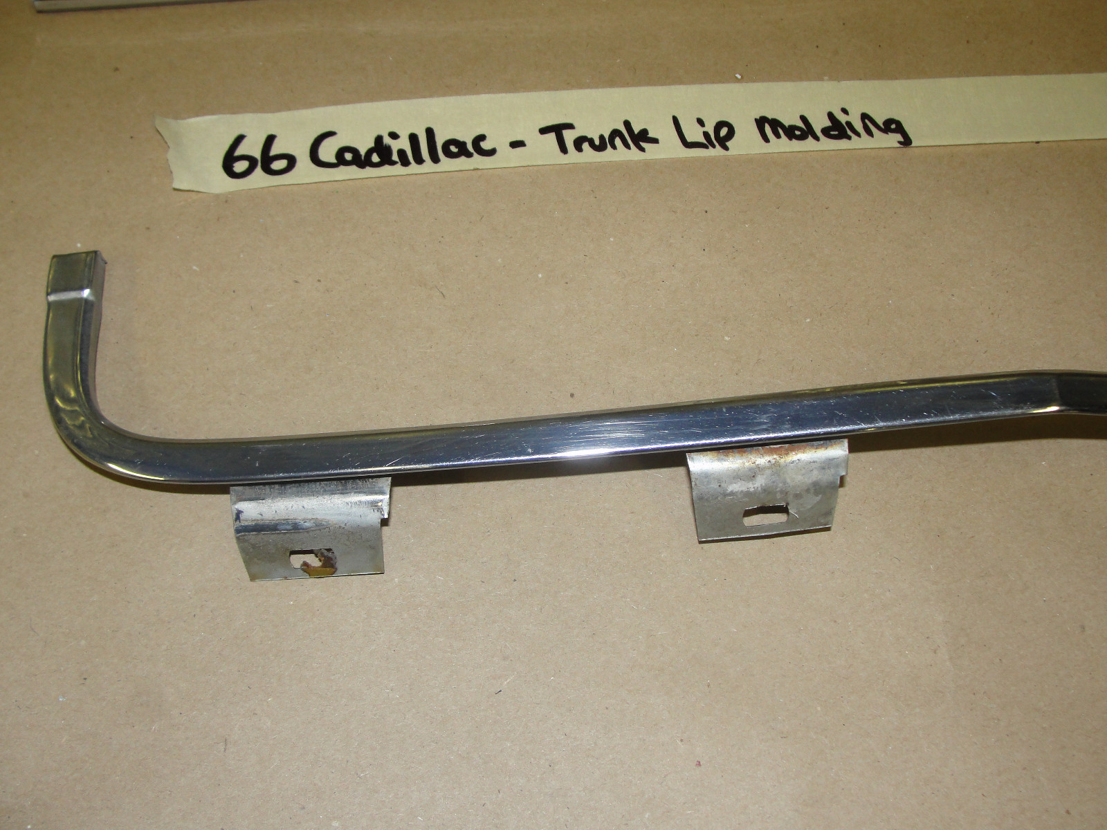 OEM 1966 Cadillac Eldorado Fleetwood Deville Calais TRUNK DECK LID LIP CHROME BEZEL TRIM MOLDING 3 PIECE SET #4227324/#4227325/#4227314 - Image 6