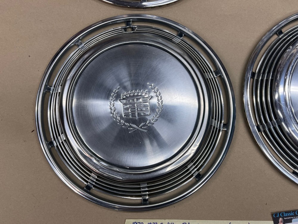OEM 1972 1973 Cadillac Eldorado 15" HUBCAPS HUB CAPS FACTORY ORIGINAL WHEEL COVERS ~ SET OF 4 - Image 6