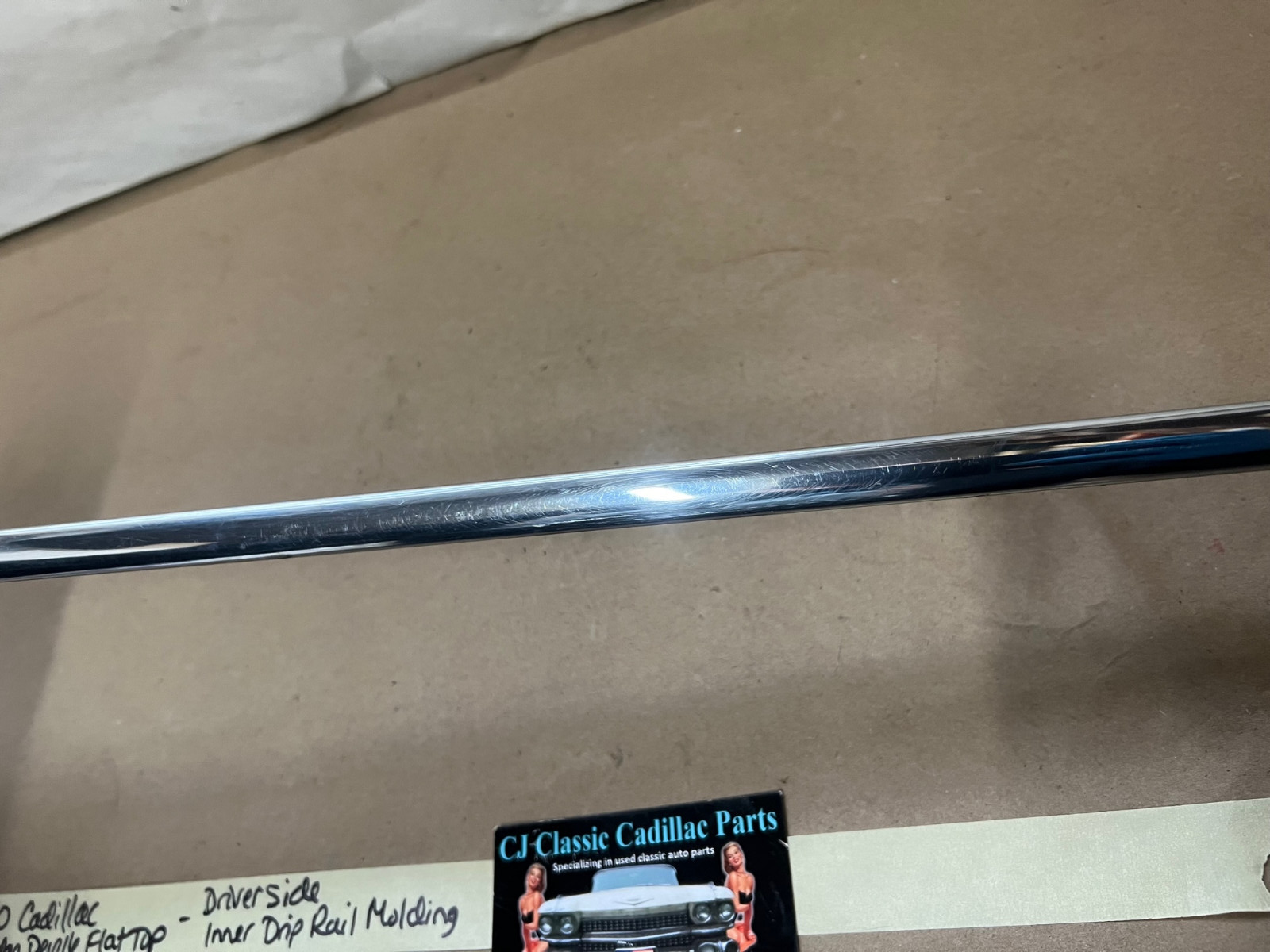 OEM 1959 1960 Cadillac Sed. Deville Flat Top DRIVER SIDE ROOF DRIP RAIL SCALP MOLDING TRIM #4755637 - Image 7