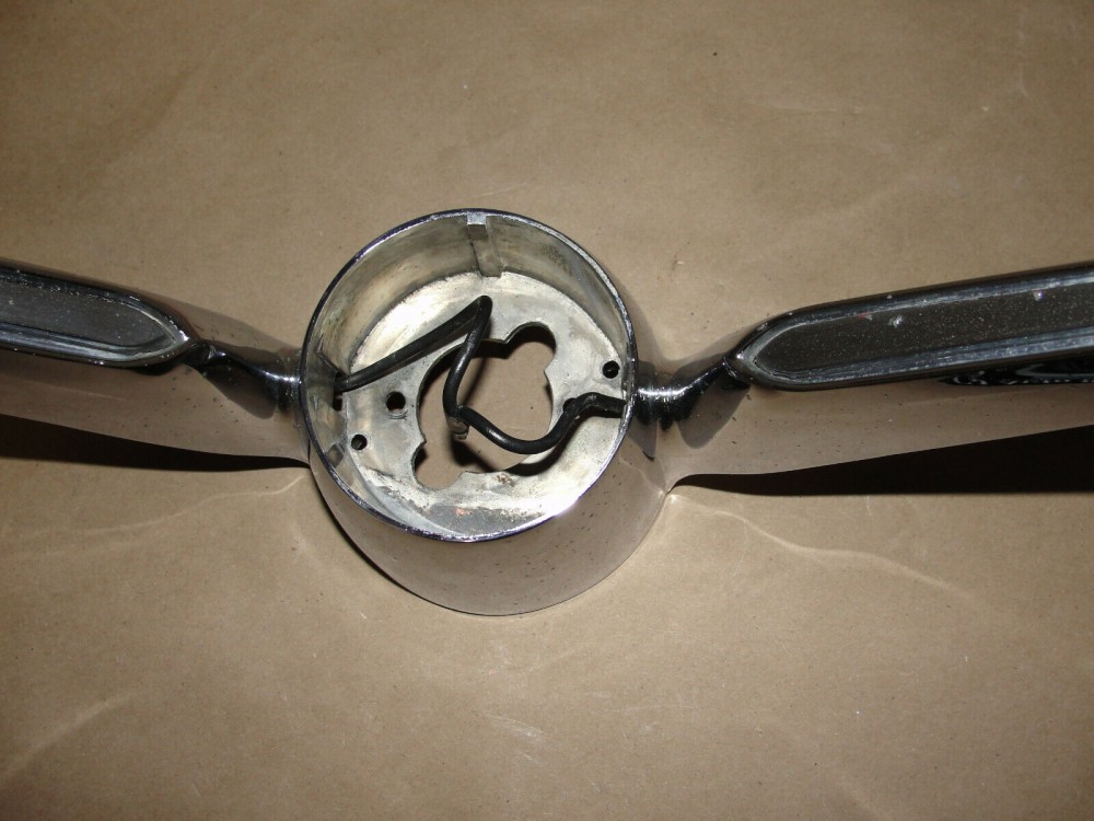 OEM 1960 Cadillac Deville Eldorado Fleetwood FLAT TOP STEERING WHEEL CHROME HORN BAR RING **TESTED** #764596 - Image 7