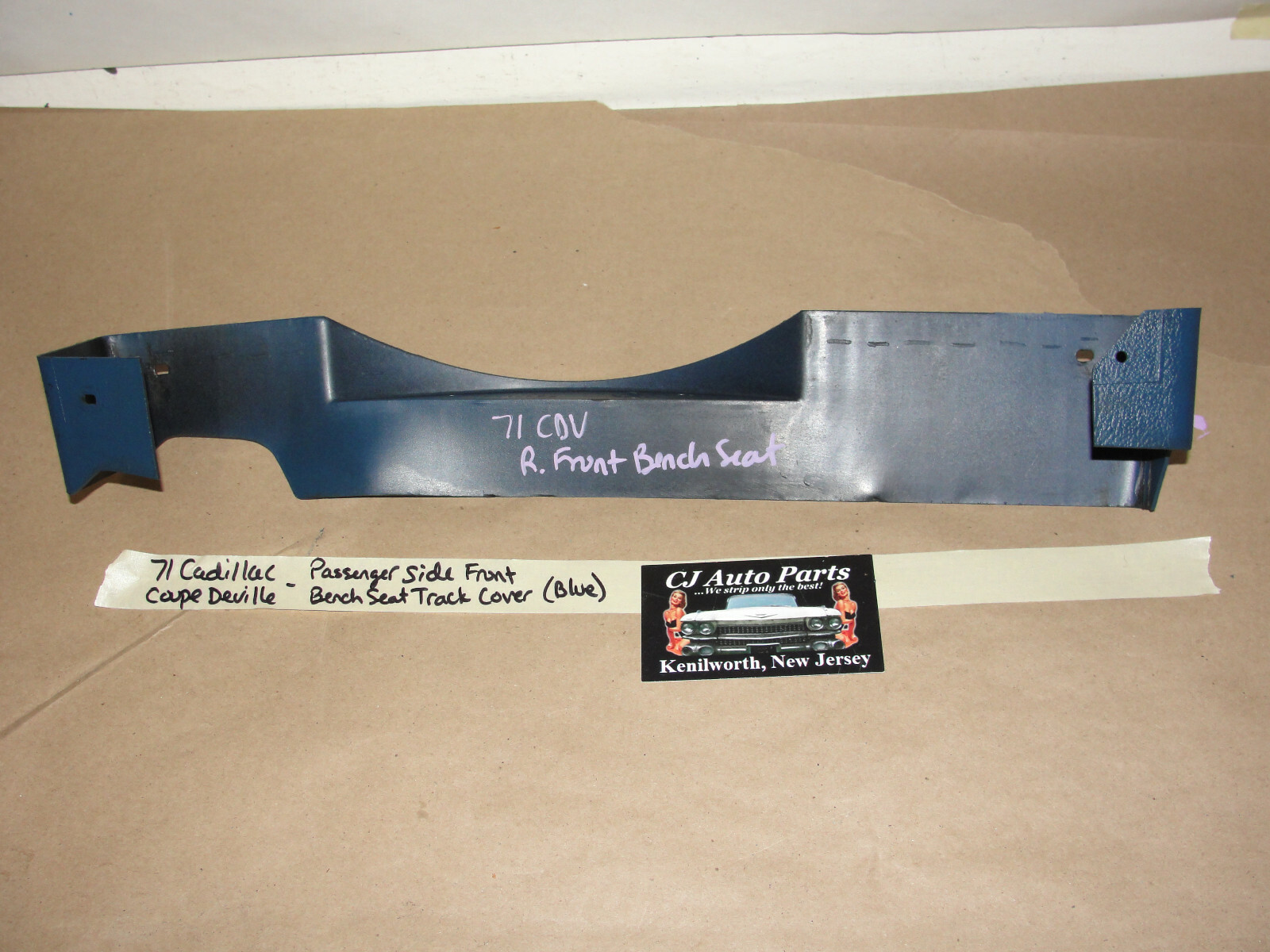 OEM 1971 1972 1973 1974 1975 1976 Cadillac Coupe Deville Calais Fleetwood RIGHT FRONT LOWER BENCH POWER SEAT TRACK COVER TRIM #9819075 - Image 7