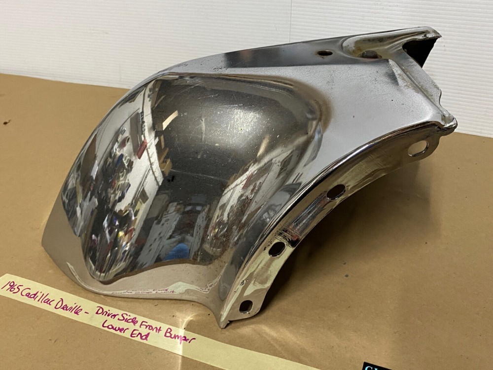 OEM 1965 Cadillac Deville Eldorado Fleetwood Calais LEFT DRIVER SIDE LOWER FRONT BUMPER END #1482255 - Image 7