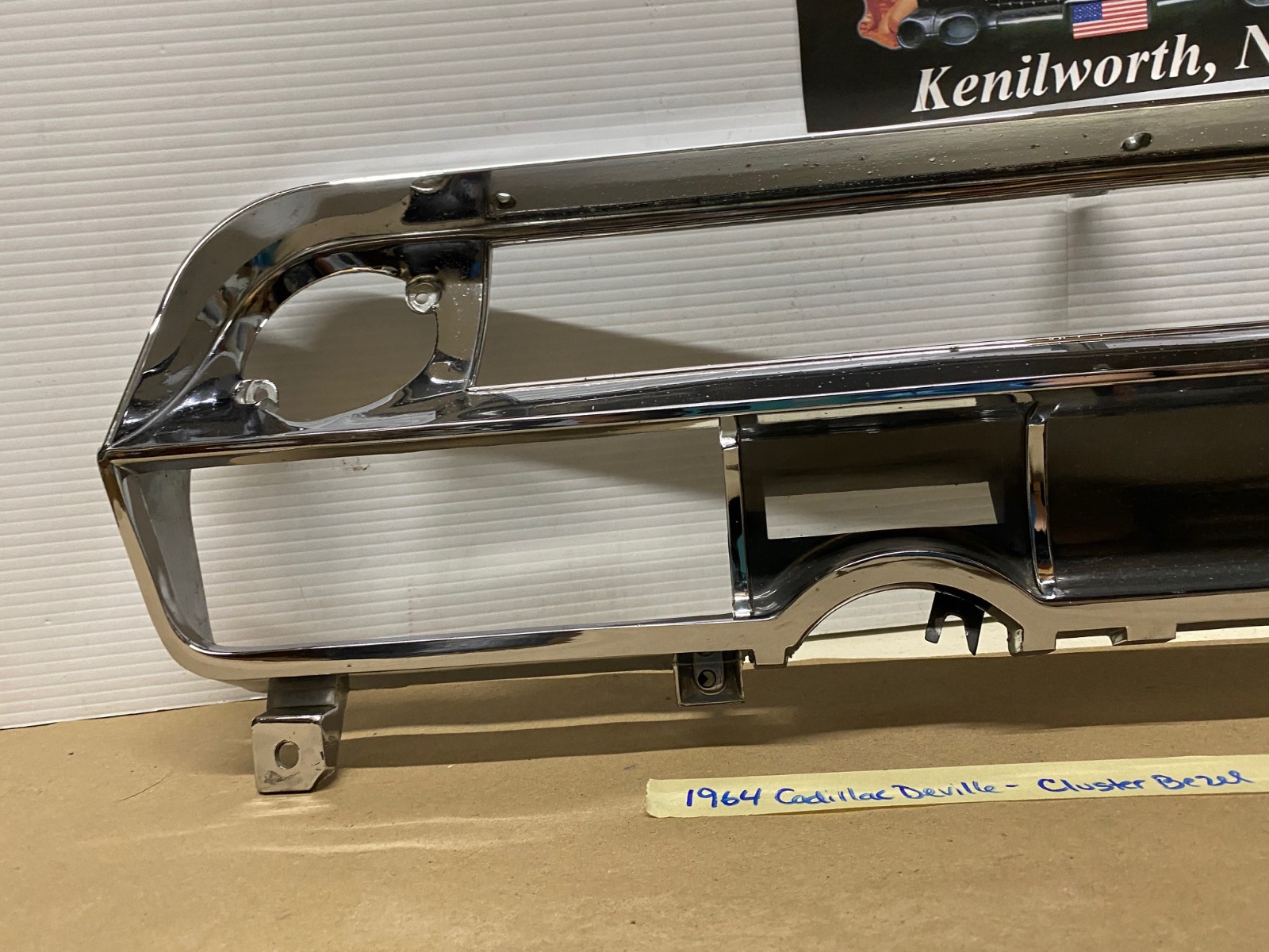 OEM 1963 1964 Cadillac Deville Eldorado Fleetwood CHROME DASH SPEEDOMETER INSTRUMENT CLUSTER BEZEL TRIM #1480814/#1479554 - Image 15