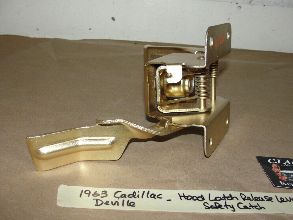 OEM 1963 1964 Cadillac Deville Fleetwood Upper Hood Latch Safety Catch Release Lever - Image 7