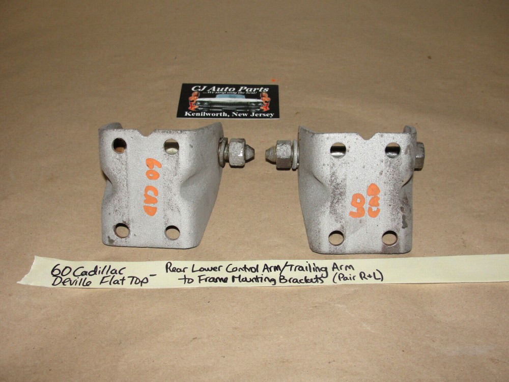 OEM 1960 1961 1962 Cadillac DEVILLE ELDORADO FLEETWOOD PAIR REAR LOWER CONTROL ARM TRAILING ARM TO FRAME MOUNTING BRACKETS WITH BOLT #1473155 - Image 7