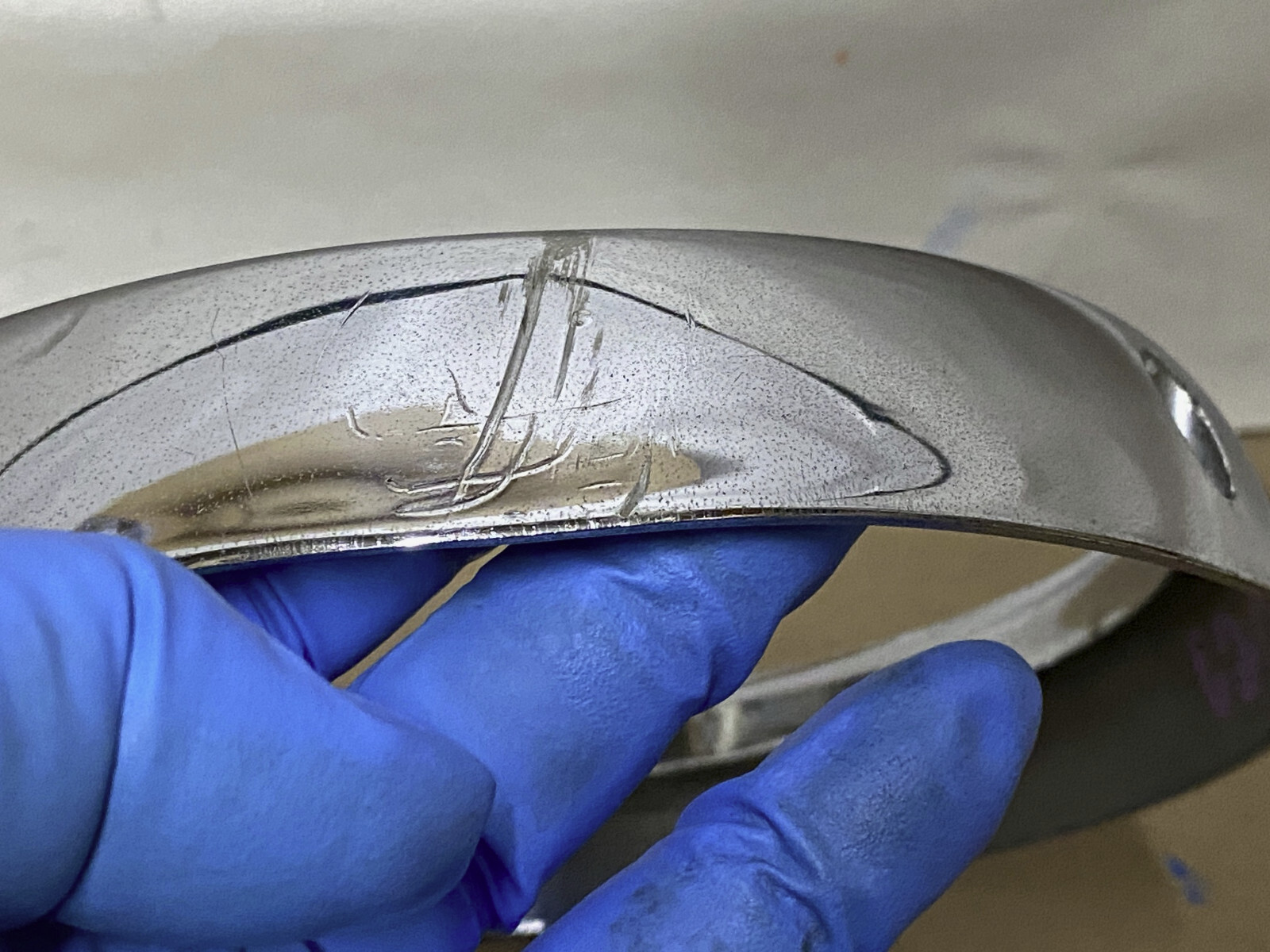 OEM 1962 Cadillac Deville Fleetwood Eldorado HEADLIGHT CHROME BEZEL DOOR TRIM #3512583/#1477656 - Image 7