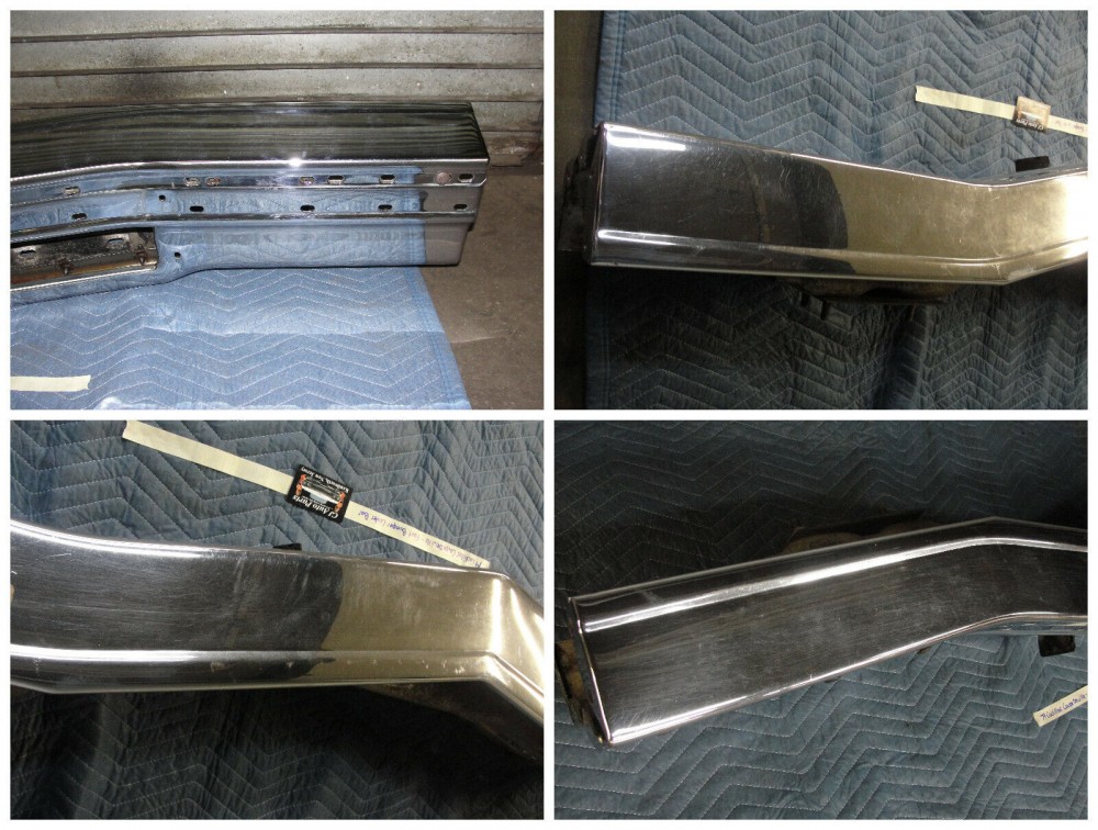 OEM 1977 1978 1979 Cadillac Deville Fleetwood FRONT BUMPER UPPER LOWER CENTER BAR #1609466/#1609467 - Image 7