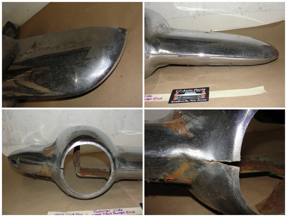 OEM 1958 Cadillac Deville Eldorado Fleetwood RIGHT PASSENGER SIDE FRONT BUMPER END UPPER #3511150 - Image 7