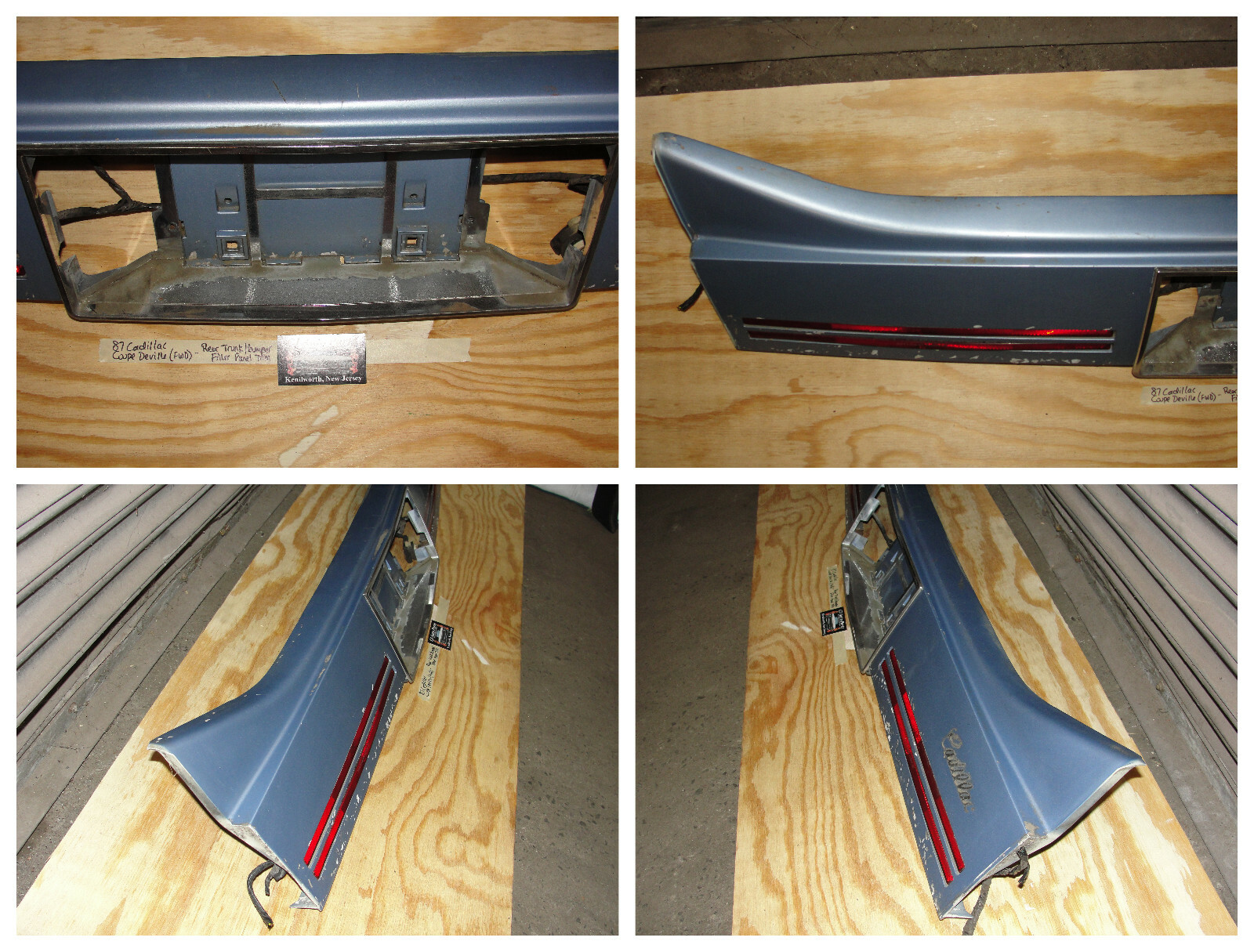OEM 1985 1986 1987 1988 Cadillac Deville Fleetwood FWD REAR TRUNK BUMPER FILLER PANEL TRIM WITH REFLECTORS FILLERS #20644831 - Image 7