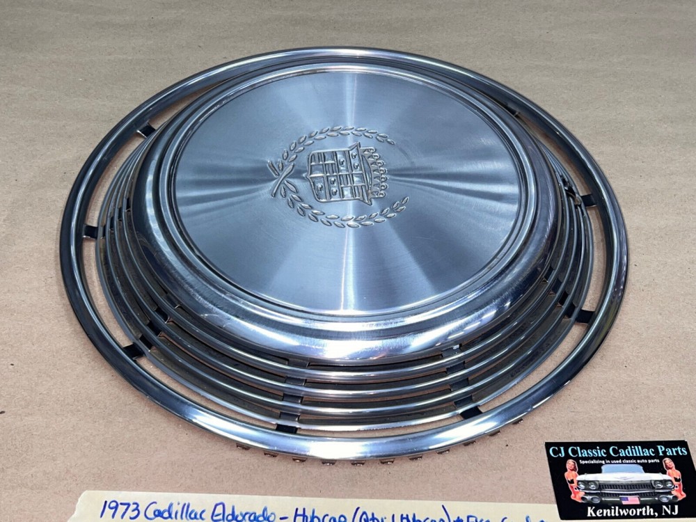OEM 1972 1973 Cadillac Eldorado 15" HUBCAP WHEEL COVER #001 (Quantity: 1 Hub Cap) - Image 7