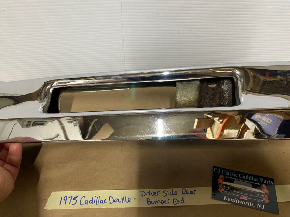OEM 1974 1975 1976 Cadillac Deville Calais Fleetwood LEFT DRIVER SIDE BACK REAR CHROME BUMPER END #3515870 - Image 7