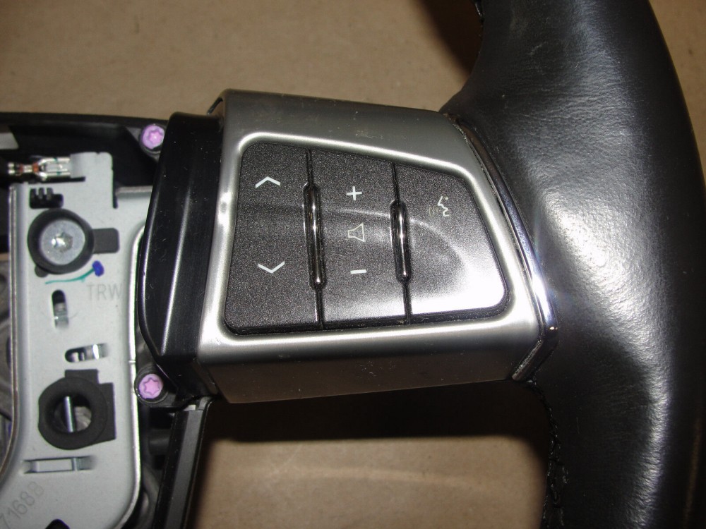 OEM 2008 2009 Cadillac STS EBONY CASHMERE HEATED LEATHER & WOODGRAIN STEERING WHEEL #25921226/34037168B Ebony/Black & Wood Grain - Image 7