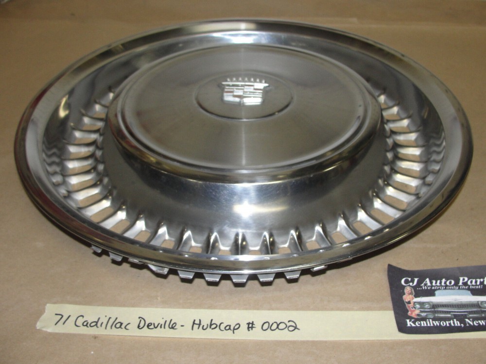 OEM 1971 1972 Cadillac Deville Fleetwood Calais 15" HUBCAP WHEEL COVER CREST EMBLEM #0002 - Image 7