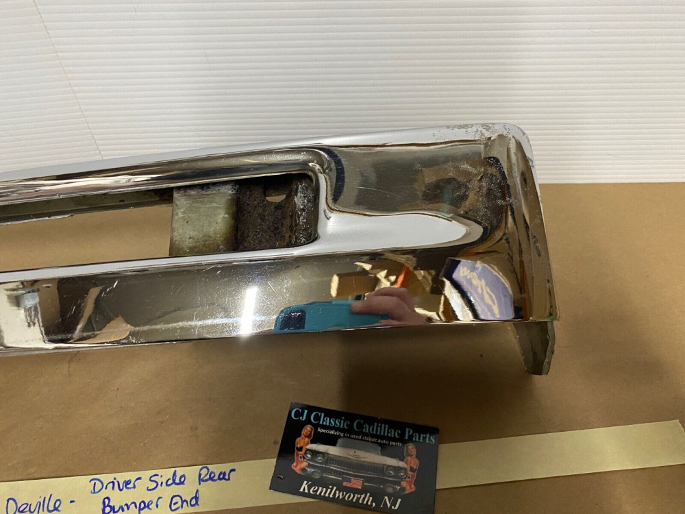OEM 1974 1975 1976 Cadillac Deville Calais Fleetwood LEFT DRIVER SIDE BACK REAR CHROME BUMPER END #3515870 - Image 8
