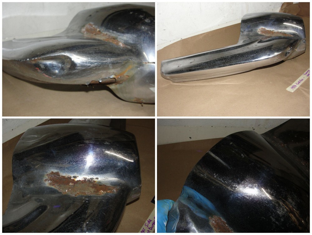 OEM 1958 Cadillac Deville Eldorado Fleetwood RIGHT PASSENGER SIDE FRONT BUMPER END UPPER #3511150 - Image 8