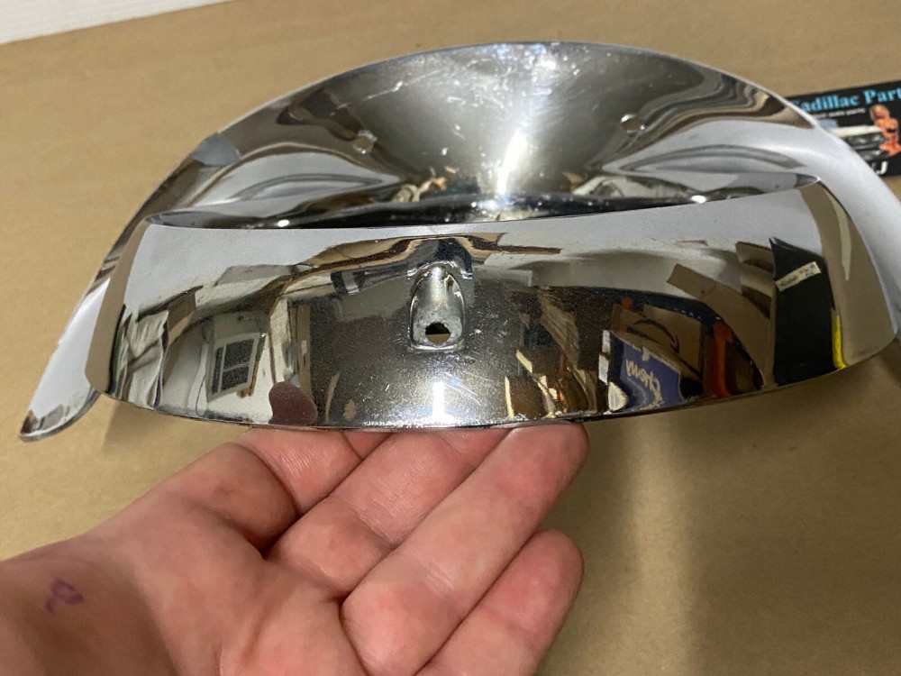 OEM 1957 Cadillac Eldorado Deville Fleetwood CHROME HEADLIGHT BEZEL TRIM #1466084/#3511047 - Image 8