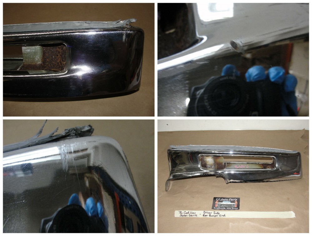 OEM 1974 1975 1976 Cadillac Deville Calais Fleetwood LEFT DRIVER SIDE BACK REAR BUMPER END #3515870 - Image 8