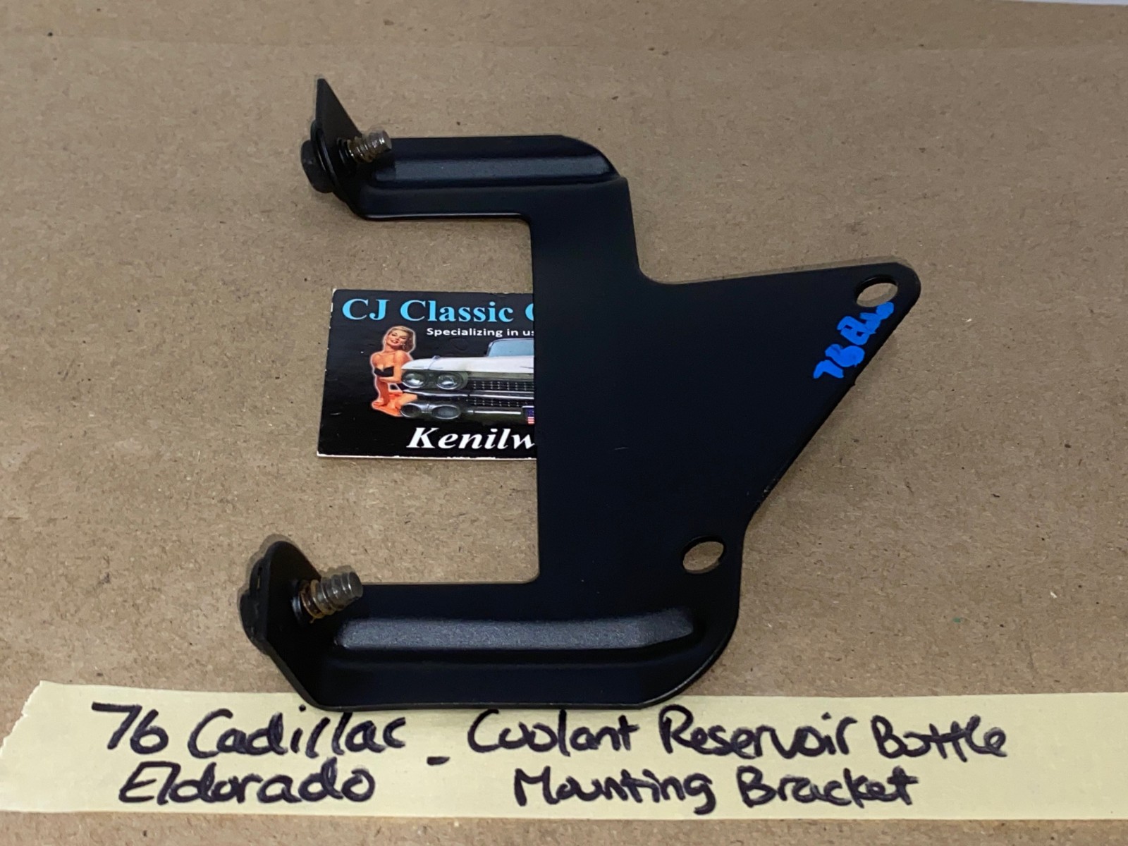 RESTORED 1974 1975 1976 Cadillac Deville Fleetwood Calais Commercial Chassis 1974 1975 1976 1977 Eldorado RADIATOR COOLANT OVERFLOW RESERVOIR BOTTLE MOUNTING BRACKET #1603756 - Image 4
