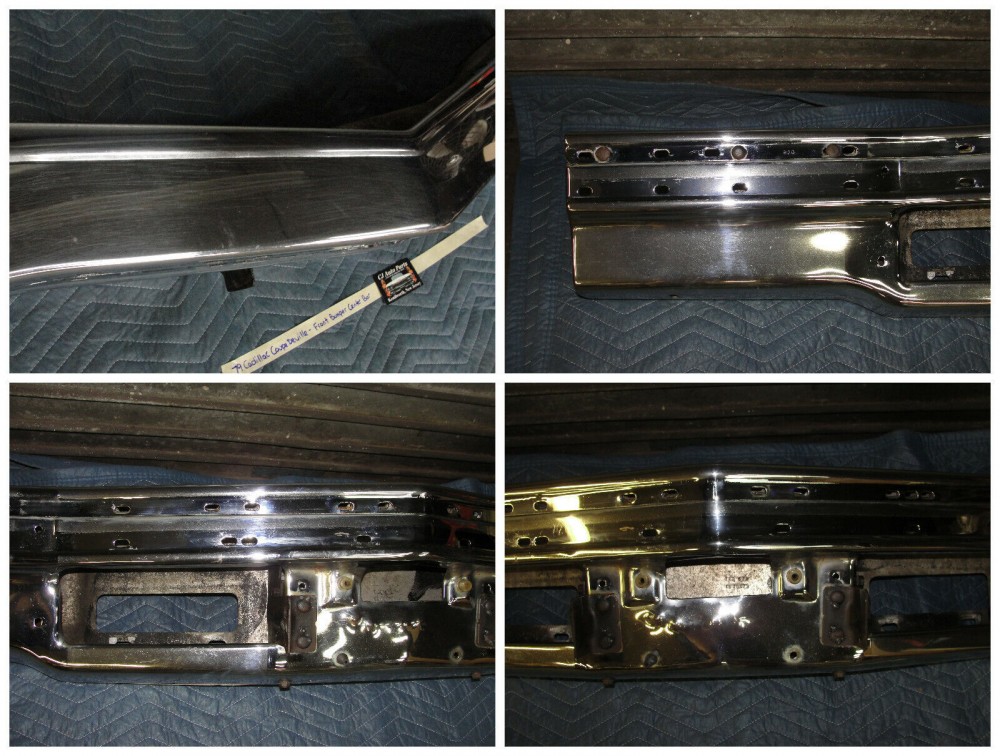 OEM 1977 1978 1979 Cadillac Deville Fleetwood FRONT BUMPER UPPER LOWER CENTER BAR #1609466/#1609467 - Image 8