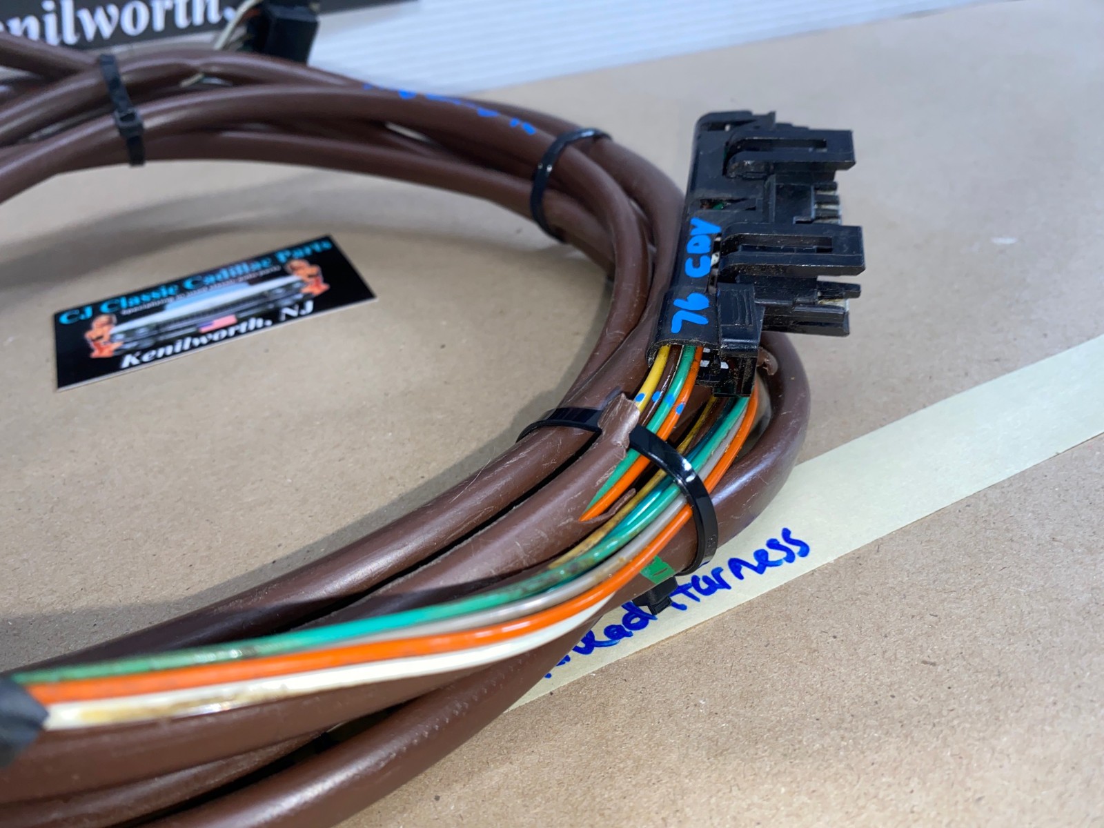 OEM 1974 1975 1976 Cadillac Deville Fleetwood Calais FUSE BOX TO TRUNK REAR BODY BULKHEAD TAIL LIGHT WIRE HARNESS CONNECTOR #9640425 - Image 10