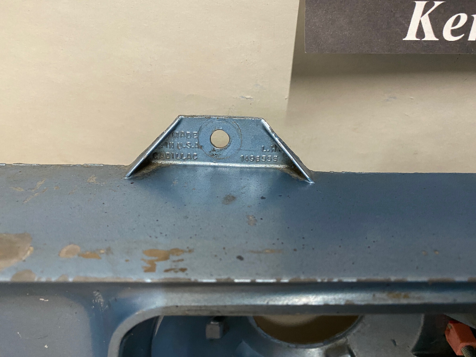 OEM 1971 Cadillac Deville Fleetwood Calais LEFT DRIVER SIDE HEADLIGHT BUCKET HOUSING & CREST EMBLEM #1496555/#3633587 - Image 8
