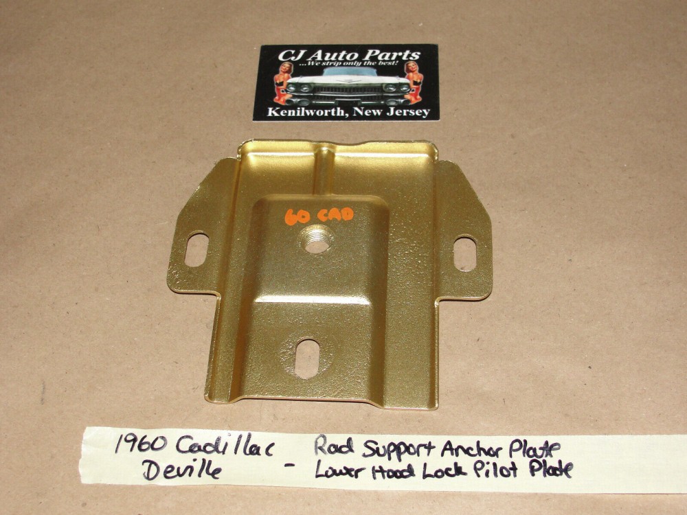 OEM 1959 1960 Cadillac Deville Eldorado Fleetwood RADIATOR SUPPORT HOOD ADJUSTER LOCK POST PILOT PLATE #3511696 - Image 8