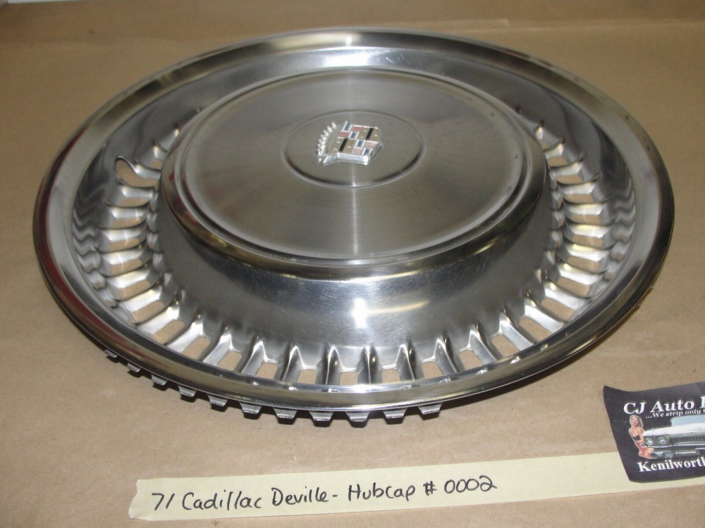 OEM 1971 1972 Cadillac Deville Fleetwood Calais 15" HUBCAP WHEEL COVER CREST EMBLEM #0002 - Image 8