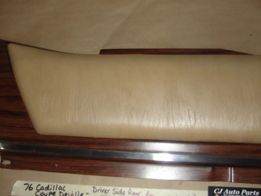 OEM 1974 1975 1976 Cadillac Coupe Deville Calais 2 Door LEFT REAR UPPER QUARTER DOOR PANEL WOODGRAIN - Image 8