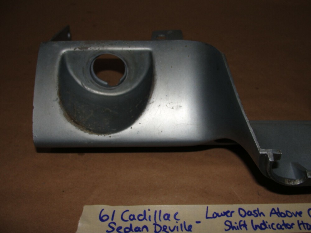 OEM 1961 Cadillac Deville Eldorado Fleetwood LEFT LOWER DASH ABOVE COLUMN SHIFT INDICATOR HOUSING TRIM #1475193 - Image 8