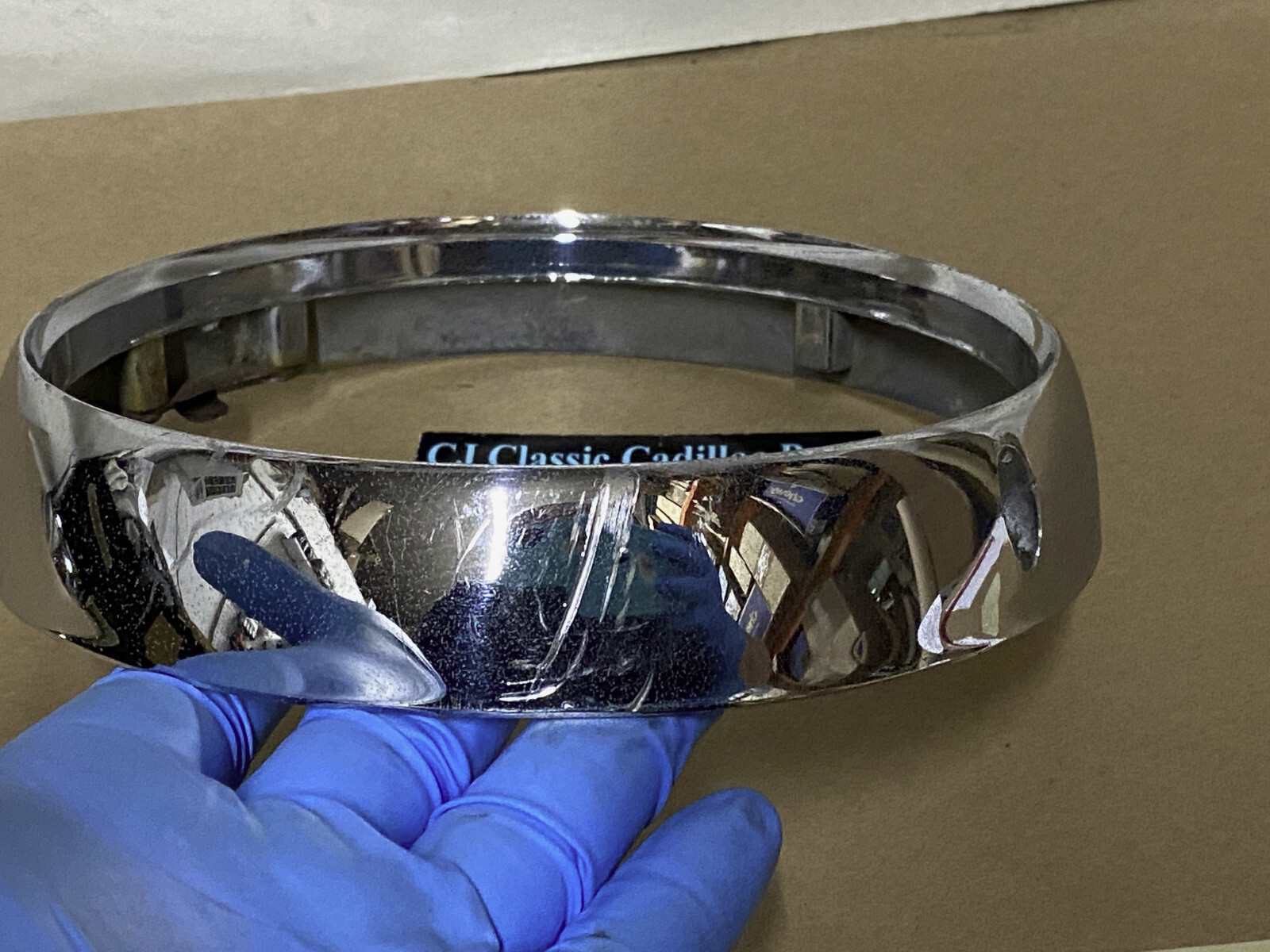 OEM 1962 Cadillac Deville Fleetwood Eldorado HEADLIGHT CHROME BEZEL DOOR TRIM #3512583/#1477656 - Image 8