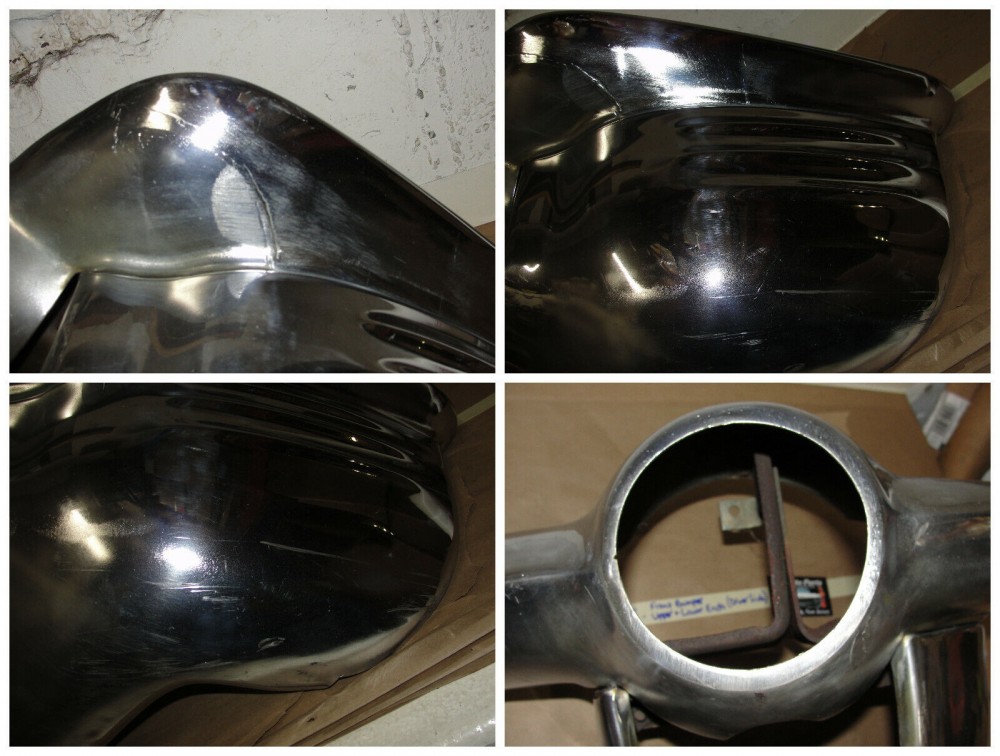 OEM 1958 Cadillac Deville Eldorado Fleetwood LEFT DRIVER SIDE FRONT BUMPER END UPPER & LOWER #3511182 - Image 8