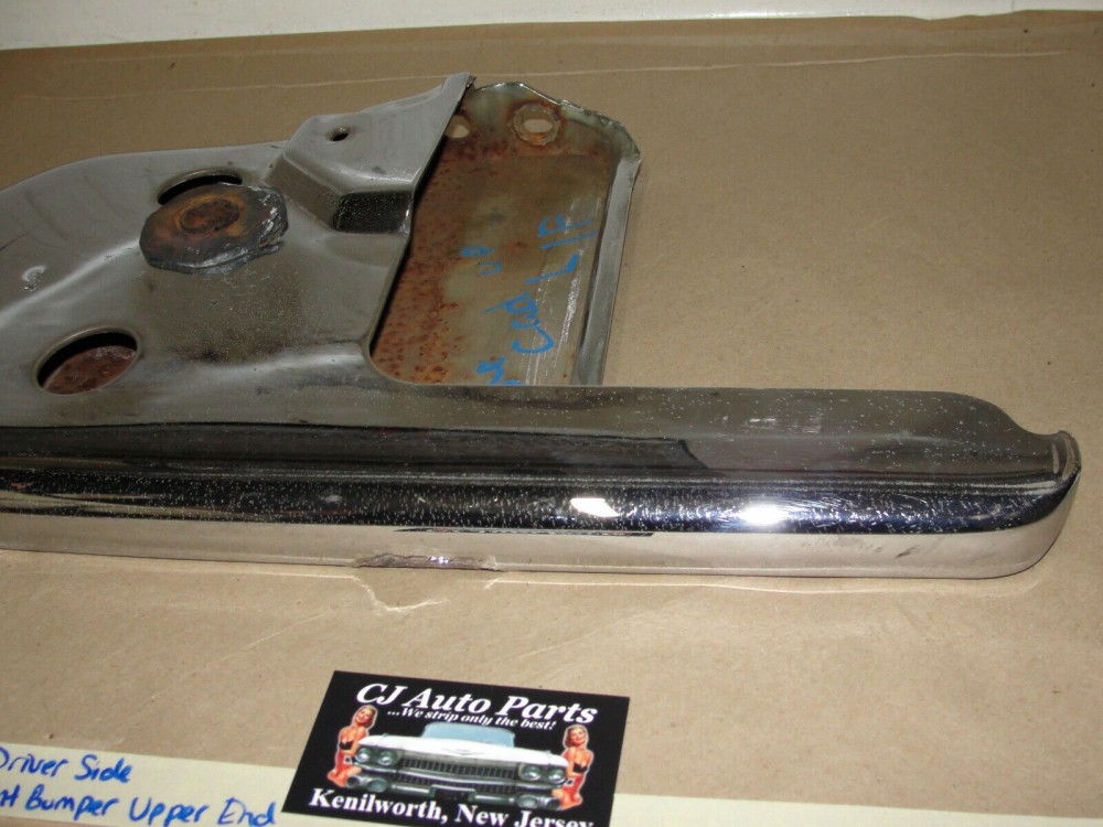 OEM 1966 Cadillac Deville Eldorado Calais Fleetwood LEFT DRIVER SIDE UPPER FRONT BUMPER END #3513678 - Image 4
